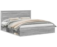 Lovos rėmas Pilkas Sonoma 200 x 200 cm Kietos pušies mediena