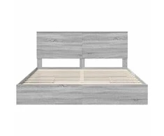 Saugos lova Pilkas Sonoma 200 x 200 cm Apdirbta mediena