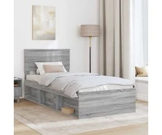 Lova Lovos rėmas Pilkas Sonoma 75 x 190 cm Apdirbta mediena