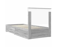 Lova Lovos rėmas Pilkas Sonoma 90 x 190 cm Apdirbta mediena