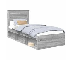 Lova Lovos rėmas Pilkas Sonoma 90 x 200 cm Kietos pušies mediena