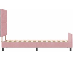 Kiemas lova su galvūgalio Rožinė 80 x 200 cm Aksomas