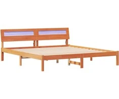 Lova Lovos rėmas Ruda 200 x 200 cm Kietos pušies mediena