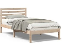 Lova Lovos rėmas Ruda 90 x 200 cm Kietos pušies mediena