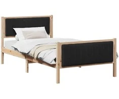 Lova Lovos rėmas Ruda ir juoda 100 x 200 cm Pušies masyvas