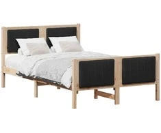 Lova Lovos rėmas Ruda ir juoda 120 x 200 cm Pušies masyvas
