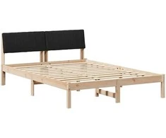 Lova Lovos rėmas Ruda ir juoda 135 x 190 cm Pušies masyvas