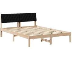 Lova Lovos rėmas Ruda ir juoda 150 x 200 cm Pušies masyvas