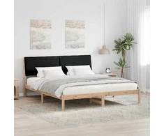 Lova Lovos rėmas Ruda ir juoda 180 x 200 cm Pušies masyvas