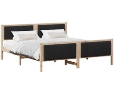 Lovos rėmas Ruda ir juoda 180 x 200 cm Pušies masyvas