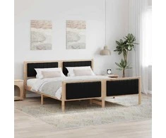 Lovos rėmas Ruda ir juoda 180 x 200 cm Pušies masyvas