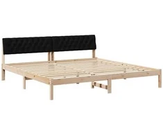 Lovos rėmas Ruda ir juoda 200 x 200 cm Pušies masyvas