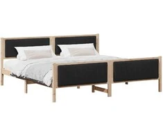 Lovos rėmas Ruda ir juoda 200 x 200 cm Pušies masyvas