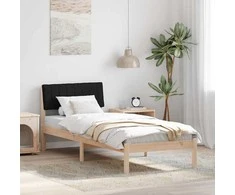 Lova Lovos rėmas Ruda ir juoda 75 x 190 cm Pušies masyvas