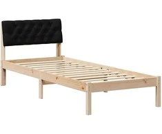 Lova Lovos rėmas Ruda ir juoda 75 x 190 cm Pušies masyvas