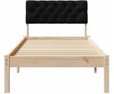 Lova Lovos rėmas Ruda ir juoda 80 x 200 cm Pušies masyvas