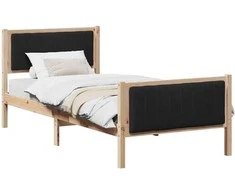Lova Lovos rėmas Ruda ir juoda 90 x 200 cm Pušies masyvas