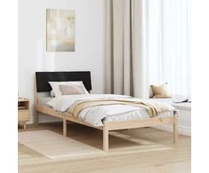Lova Lovos rėmas Ruda ir juoda 90 x 200 cm Pušies masyvas