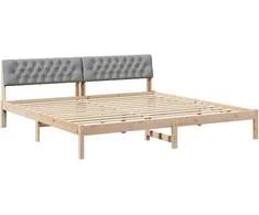 Lovos rėmas Ruda ir šviesiai pilka 200 x 200 cm Pušies masyvas
