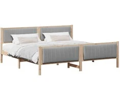 Lovos rėmas Ruda ir šviesiai pilka 200 x 200 cm Pušies masyvas