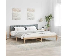 Lovos rėmas Ruda ir šviesiai pilka 200 x 200 cm Pušies masyvas