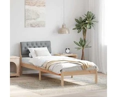 Lova Lovos rėmas Ruda ir šviesiai pilka 75 x 190 cm Pušies masyvas