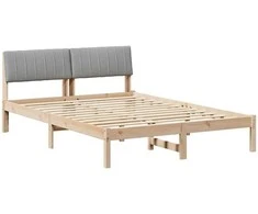 Lova Lovos rėmas Ruda ir šviesiai pilka 135 x 190 cm Pušies masyvas