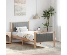 Lova Lovos rėmas Ruda ir šviesiai pilka 75 x 190 cm Pušies masyvas