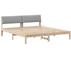 Lova Lovos rėmas Ruda ir šviesiai pilka 200 x 200 cm Pušies masyvas