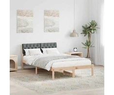 Lova Lovos rėmas ruda ir tamsiai pilka 120 x 200 cm Pušies masyvas