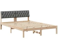 Lova Lovos rėmas ruda ir tamsiai pilka 135 x 190 cm Pušies masyvas