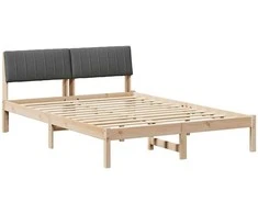 Lova Lovos rėmas ruda ir tamsiai pilka 135 x 190 cm Pušies masyvas
