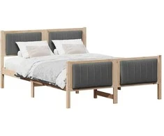 Lovos rėmas ruda ir tamsiai pilka 140 x 200 cm Pušies masyvas