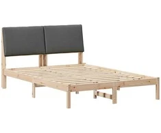 Lovos rėmas ruda ir tamsiai pilka 150 x 200 cm Pušies masyvas