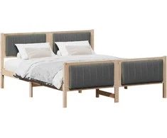 Lovos rėmas ruda ir tamsiai pilka 160 x 200 cm Pušies masyvas