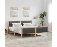 Lovos rėmas ruda ir tamsiai pilka 180 x 200 cm Pušies masyvas