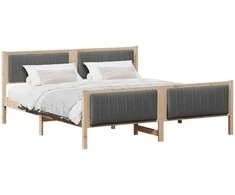 Lovos rėmas ruda ir tamsiai pilka 180 x 200 cm Pušies masyvas