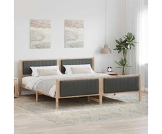 Lova Lovos rėmas ruda ir tamsiai pilka 200 x 200 cm Pušies masyvas