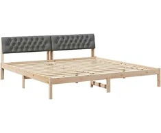 Lovos rėmas ruda ir tamsiai pilka 200 x 200 cm Pušies masyvas
