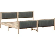 Lova Lovos rėmas ruda ir tamsiai pilka 200 x 200 cm Pušies masyvas
