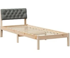 Lova Lovos rėmas ruda ir tamsiai pilka 75 x 190 cm Pušies masyvas