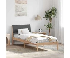 Lova Lovos rėmas ruda ir tamsiai pilka 75 x 190 cm Pušies masyvas