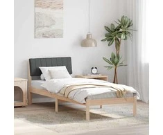 Lova Lovos rėmas ruda ir tamsiai pilka 75 x 190 cm Pušies masyvas