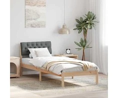 Lova Lovos rėmas ruda ir tamsiai pilka 75 x 190 cm Pušies masyvas