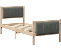 Lova Lovos rėmas ruda ir tamsiai pilka 75 x 190 cm Pušies masyvas