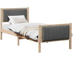 Lova Lovos rėmas ruda ir tamsiai pilka 80 x 200 cm Pušies masyvas