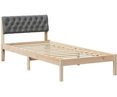 Lova Lovos rėmas ruda ir tamsiai pilka 90 x 200 cm Pušies masyvas