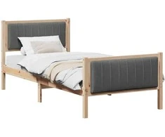 Lova Lovos rėmas ruda ir tamsiai pilka 90 x 190 cm Pušies masyvas