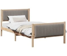 Lova Lovos rėmas Ruda ir taupe 100 x 200 cm Pušies masyvas