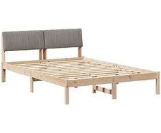Lova Lovos rėmas Ruda ir taupe 135 x 190 cm Pušies masyvas